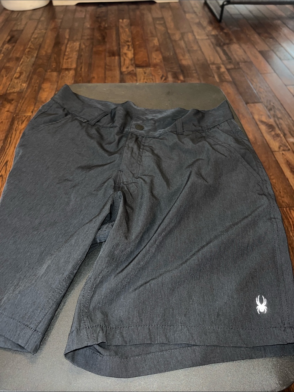 Spyder Black Performance Shorts with White Logo